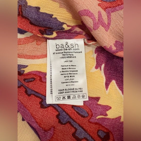 BA&SH Natsy Shirt In Vert Floral Print Blouse  Size 1 - Picture 14 of 15